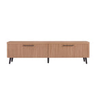 Manhattan Comfort Jodie Mid-Century Modern 69" Fluted TV Stand in Maple