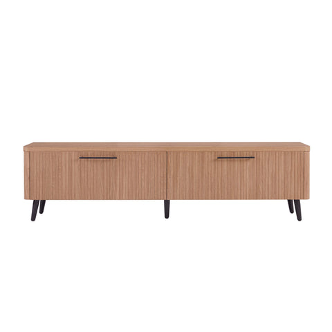 Manhattan Comfort Jodie Mid-Century Modern 69" Fluted TV Stand in Maple