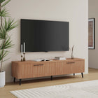 Manhattan Comfort Jodie Mid-Century Modern 69" Fluted TV Stand in Maple