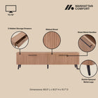 Manhattan Comfort Jodie Mid-Century Modern 69" Fluted TV Stand in Maple