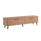 Manhattan Comfort Jodie Mid-Century Modern 69" Fluted TV Stand in Maple