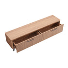 Manhattan Comfort Jodie Mid-Century Modern 69" Fluted TV Stand in Maple