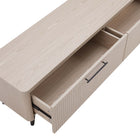 Manhattan Comfort Jodie Mid-Century Modern 69" Fluted TV Stand in Whitewashed Oak