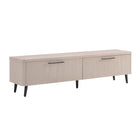 Manhattan Comfort Jodie Mid-Century Modern 69" Fluted TV Stand in Whitewashed Oak