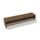 Manhattan Comfort Duncan Contemporary Modern 70" TV Stand in Maple and Off White