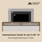 Manhattan Comfort Duncan Contemporary Modern 70" TV Stand in Maple and Off White
