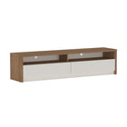 Manhattan Comfort Duncan Contemporary Modern 70" TV Stand in Maple and Off White