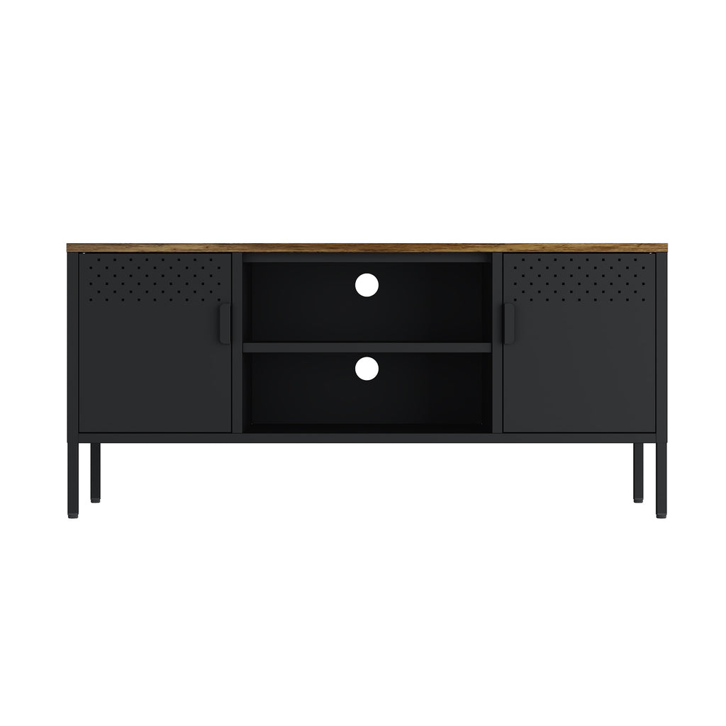 Manhattan Comfort Landen Modern 47" Metal Storage Cabinet in Black