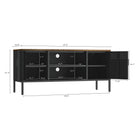 Manhattan Comfort Landen Modern 47" Metal Storage Cabinet in Black