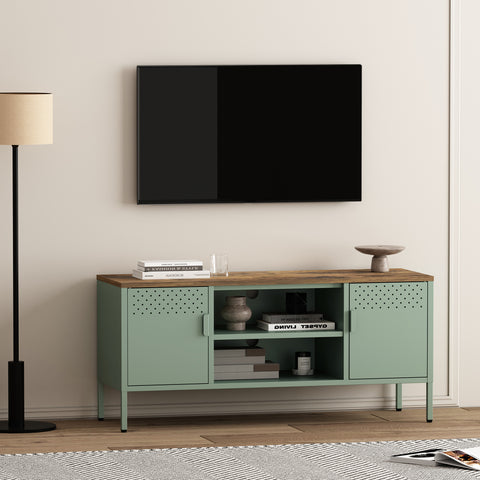 Manhattan Comfort Landen Modern 47" Metal Storage Cabinet in Sage Green