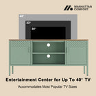 Manhattan Comfort Landen Modern 47" Metal Storage Cabinet in Sage Green
