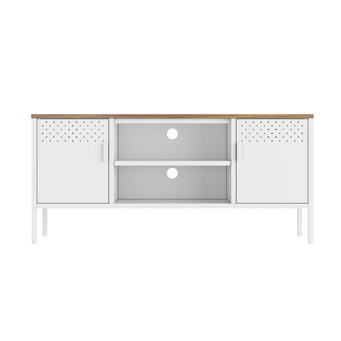Manhattan Comfort Landen Modern 47" Metal Storage Cabinet in White