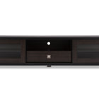 Baxton Studio Beasley 70-Inch Dark Brown TV Cabinet with 2 Sliding Doors and Drawer