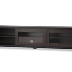 Baxton Studio Beasley 70-Inch Dark Brown TV Cabinet with 2 Sliding Doors and Drawer