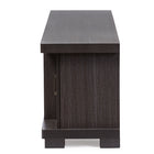 Baxton Studio Viveka 70-Inch Greyish Dark Brown Wood TV Cabinet with 2 Glass Doors and 2 Doors