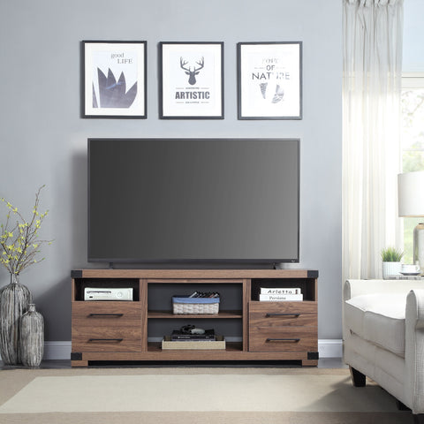 Manhattan Comfort Richmond Industrial Traditional 60" TV Stand in Brown