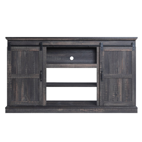 Manhattan Comfort Myrtle Modern Farmhouse 60" TV Stand in Antique Brown