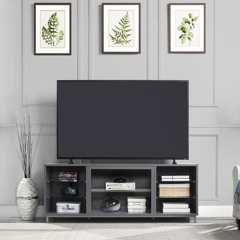 Manhattan Comfort Brighton Modern 60" TV Stand in Gray
