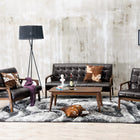 Baxton Studio Mid-Century Masterpieces Loveseat-Brown