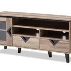 Baxton Studio Cardiff Modern and Contemporary Light Brown Wood 55-Inch TV Stand