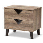 Baxton Studio Swanson Modern and Contemporary Light Brown Wood 2-Drawer Nightstand