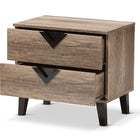 Baxton Studio Swanson Modern and Contemporary Light Brown Wood 2-Drawer Nightstand