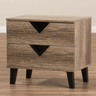 Baxton Studio Swanson Modern and Contemporary Light Brown Wood 2-Drawer Nightstand