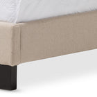 Baxton Studio Paris Modern and Contemporary Beige Linen Upholstered Twin Size Tufting Bed