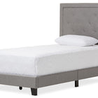 Baxton Studio Paris Modern and Contemporary Grey Fabric Upholstered Twin Size Tufting Bed