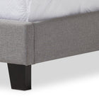 Baxton Studio Paris Modern and Contemporary Grey Fabric Upholstered Twin Size Tufting Bed