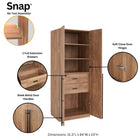 Manhattan Comfort Lee Modern 32" Wardrobe Closet in Golden Brown - WC001-GB