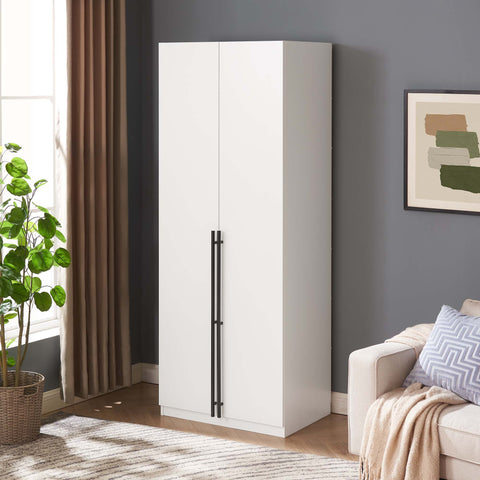 Manhattan Comfort Lee Modern 32" Wardrobe Closet in White