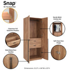 Manhattan Comfort Lee Modern 32" Wardrobe Closet in Golden Brown - WC002-GB