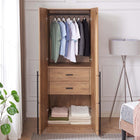 Manhattan Comfort Lee Modern 32" Wardrobe Closet in Golden Brown - WC002-GB