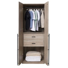 Manhattan Comfort Lee Modern 32" Wardrobe Closet in Rustic Gray - WC002-GY