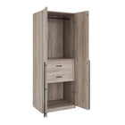 Manhattan Comfort Lee Modern 32" Wardrobe Closet in Rustic Gray - WC002-GY