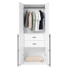 Manhattan Comfort Lee Modern 32" Wardrobe Closet in White - WC002-WH