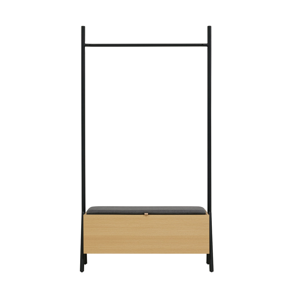 Manhattan Comfort Paloma Modern 38" Open Hanging Closet in Light Oak