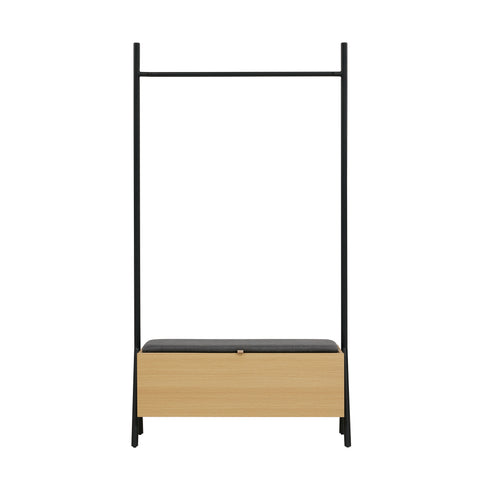 Manhattan Comfort Paloma Modern 38" Open Hanging Closet in Light Oak