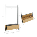 Manhattan Comfort Paloma Modern 38" Open Hanging Closet in Light Oak