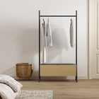 Manhattan Comfort Paloma Modern 38" Open Hanging Closet in Light Oak