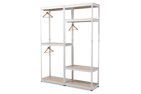 Baxton Studio Gavin White Metal 7-Shelf Closet Storage Racking Organizer