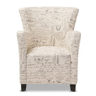 Baxton Studio Benson French Script Patterned Fabric Club Chair and Ottoman Set