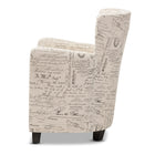 Baxton Studio Benson French Script Patterned Fabric Club Chair and Ottoman Set