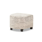 Baxton Studio Benson French Script Patterned Fabric Club Chair and Ottoman Set