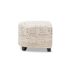 Baxton Studio Benson French Script Patterned Fabric Club Chair and Ottoman Set