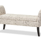 Baxton Studio Avignon Script-Patterned French Laundry Fabric Storage Ottoman Bench
