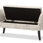 Baxton Studio Avignon Script-Patterned French Laundry Fabric Storage Ottoman Bench