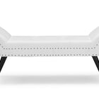 Baxton Studio Tamblin Modern and Contemporary White Faux Leather Upholstered Large Ottoman Seating Bench