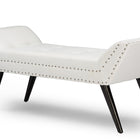 Baxton Studio Tamblin Modern and Contemporary White Faux Leather Upholstered Large Ottoman Seating Bench